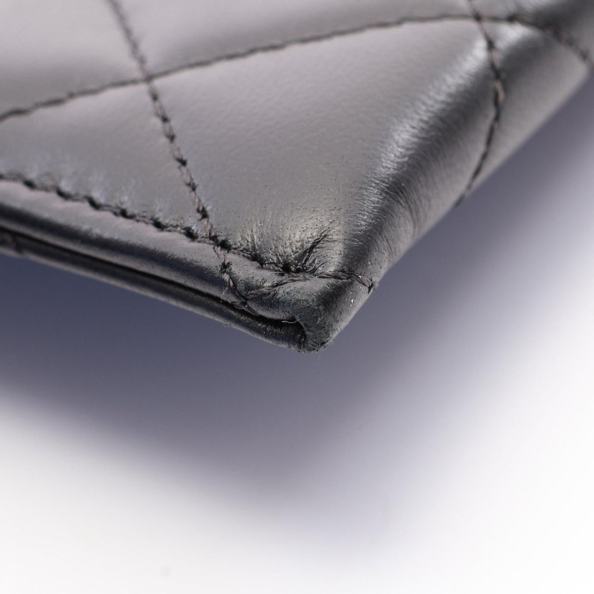 Chanel Pouch Quilted Black Lambskin Slim Wallet — view 7