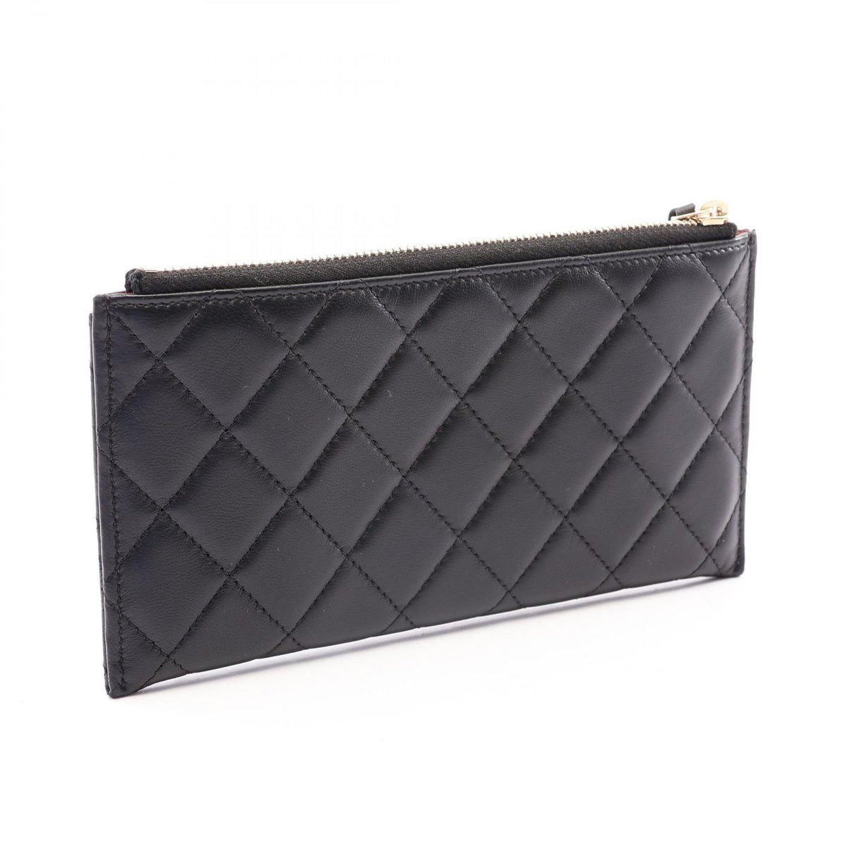 Chanel Pouch Quilted Black Lambskin Slim Wallet — view 2