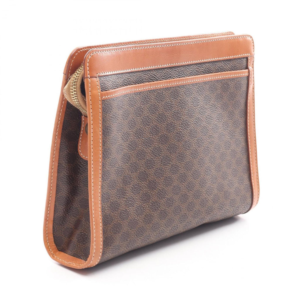 Celine Clutch Macadam with Hand Strap Brown Leather — view 2