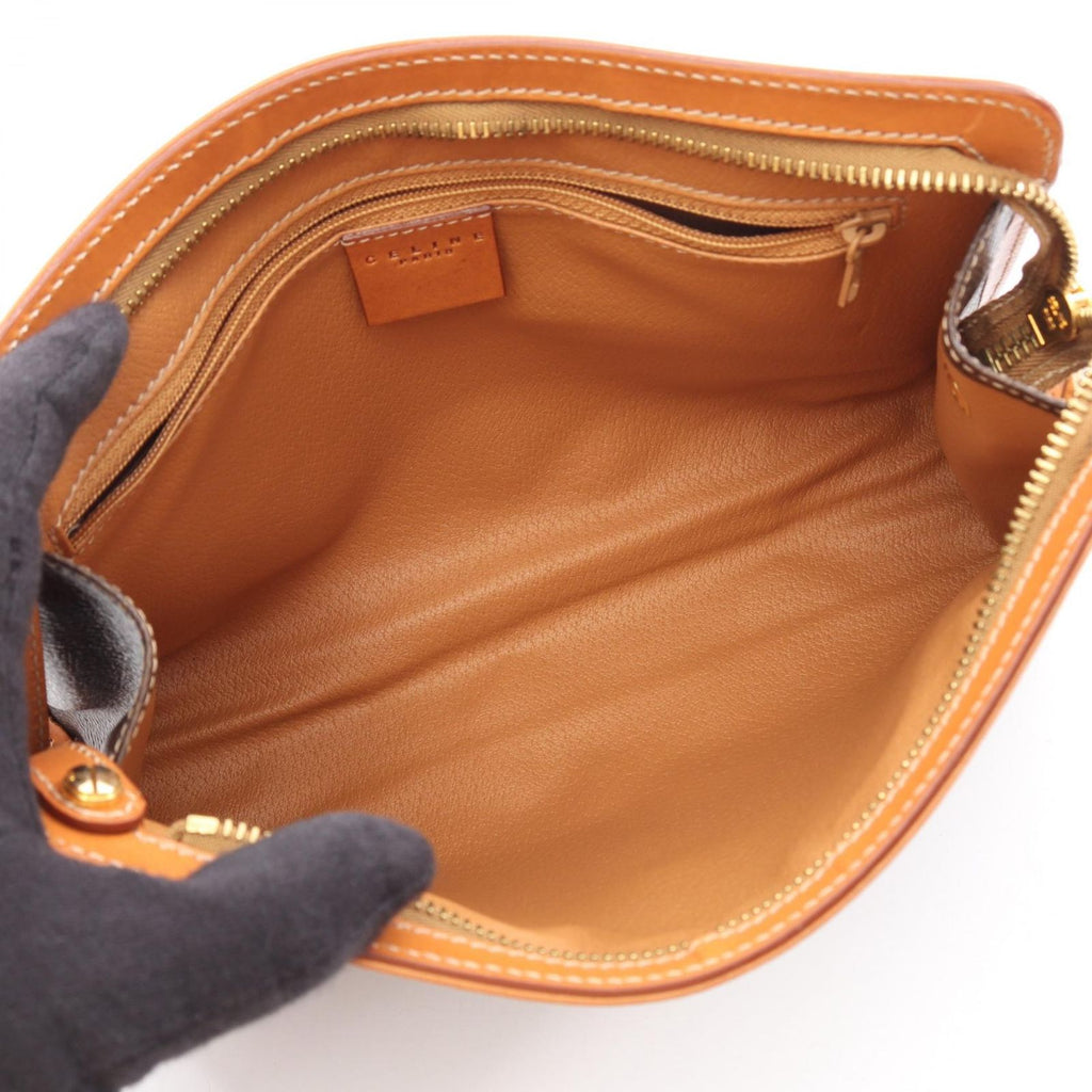 Celine Clutch Macadam with Hand Strap Brown Leather — view 3