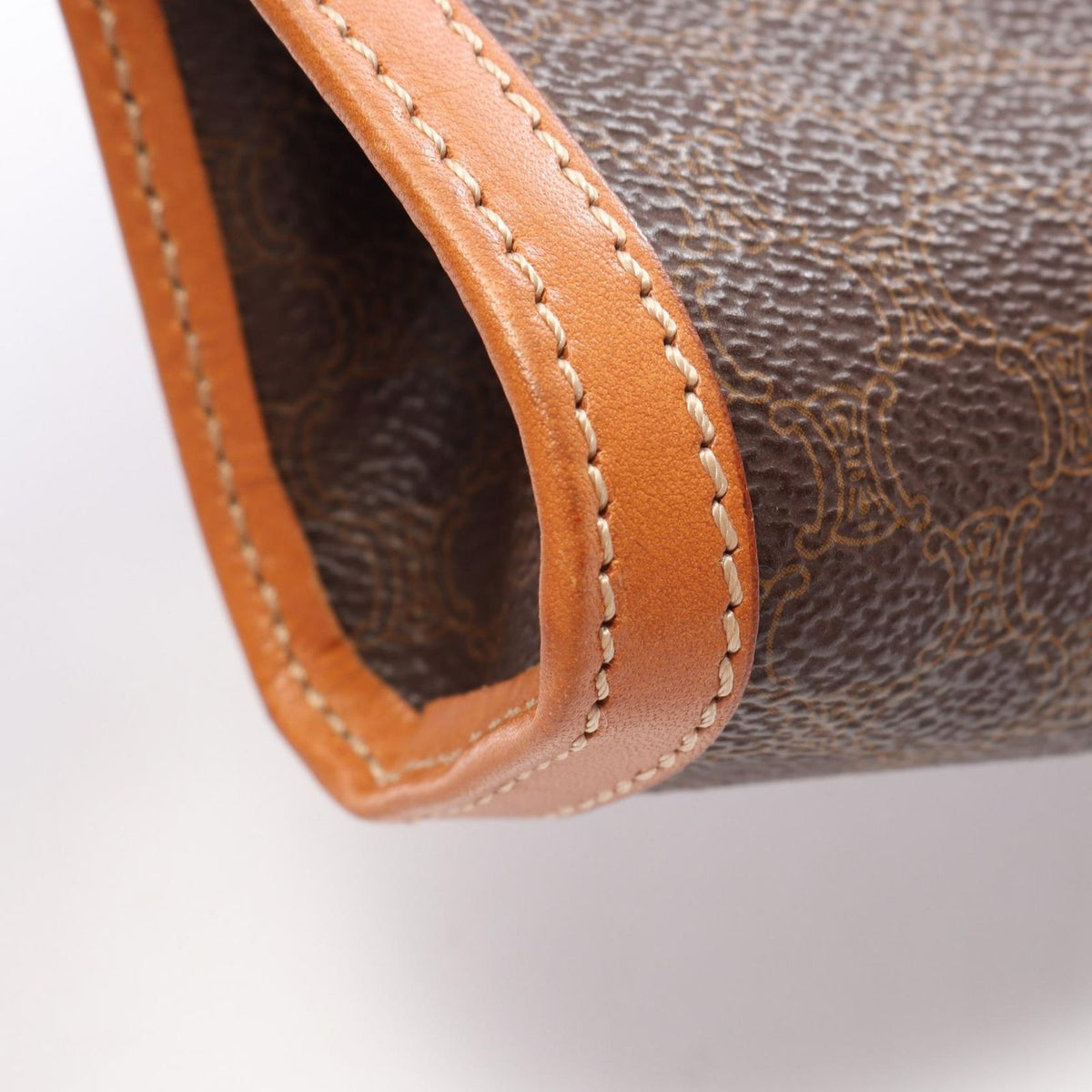 Celine Clutch Macadam with Hand Strap Brown Leather — view 6