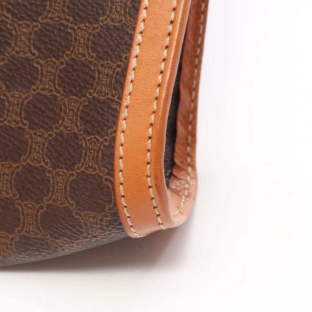 Celine Clutch Macadam with Hand Strap Brown Leather — view 7