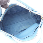 Prada Handbag Triangle Plate 2-Way Light Blue Leather Logo Shoulder — view 3