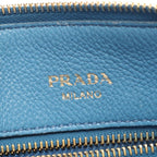 Prada Handbag Triangle Plate 2-Way Light Blue Leather Logo Shoulder — view 4