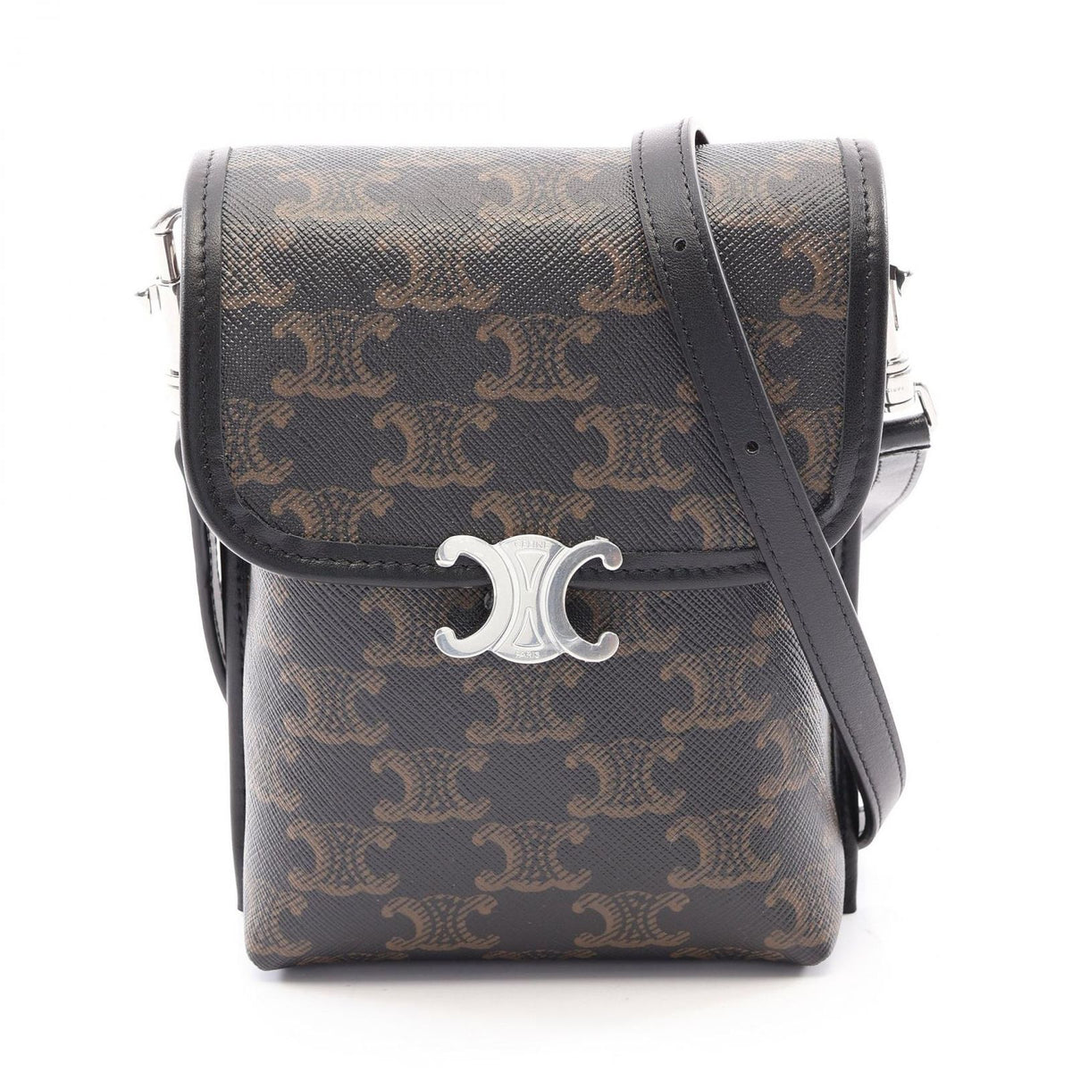 Celine Shoulder Bag Vertical Pouch Soft Triomphe Leather