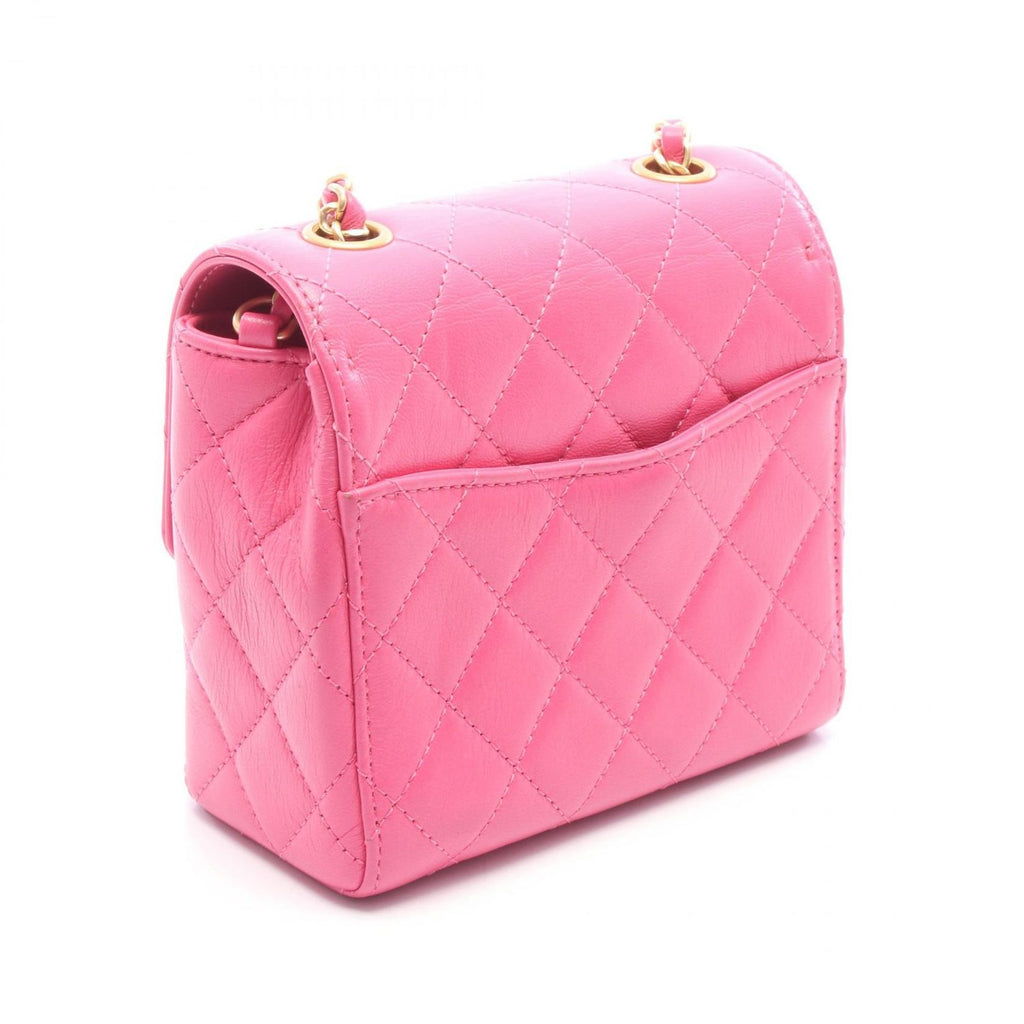 Chanel Shoulder Bag Quilted Small Flap Pink Leather Chain — view 2