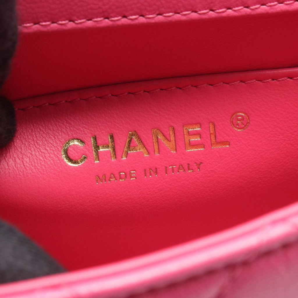 Chanel Shoulder Bag Quilted Small Flap Pink Leather Chain — view 4