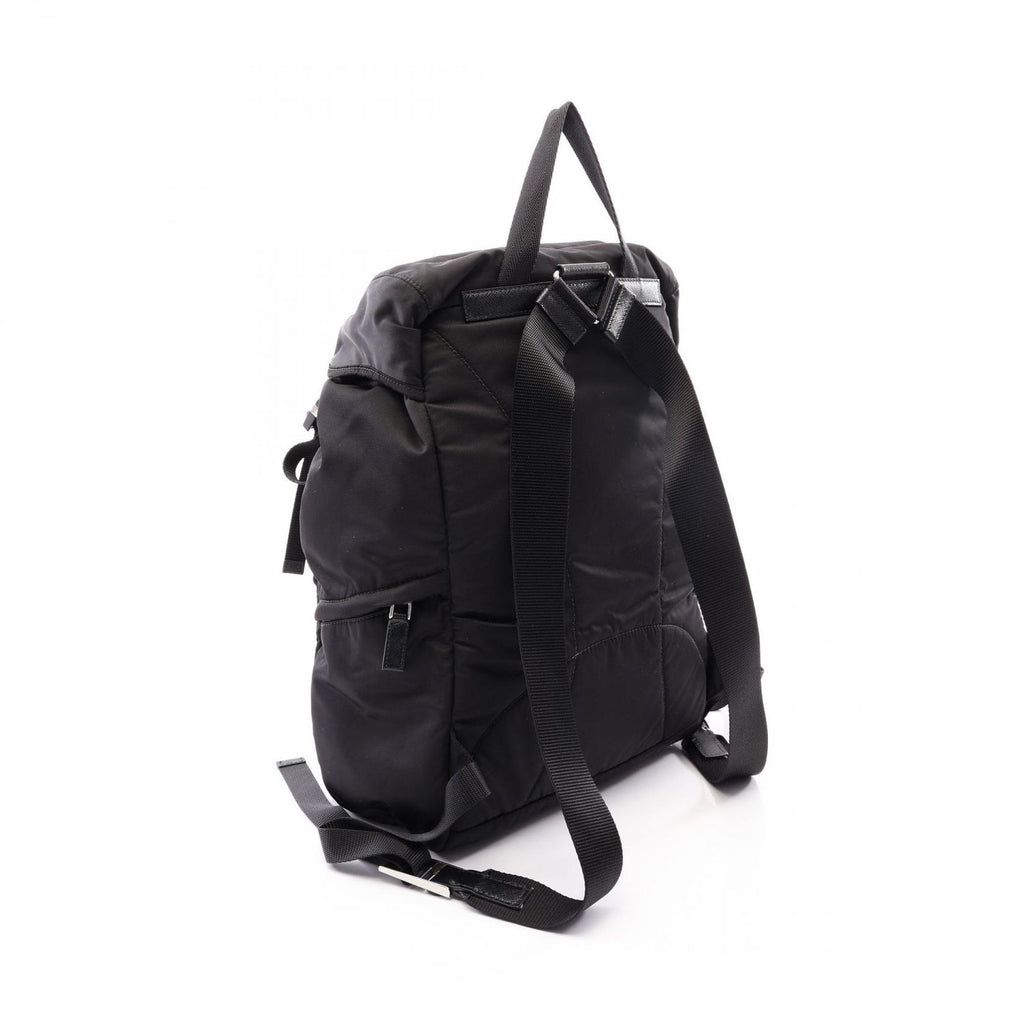 Prada Backpack Re-Nylon Black Nylon Saffiano Leather Triangle Logo — view 2