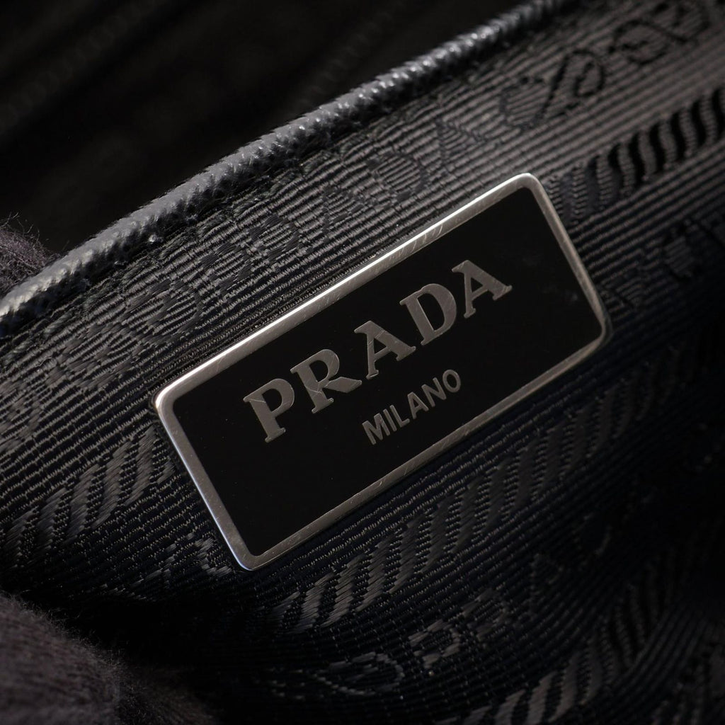Prada Backpack Re-Nylon Black Nylon Saffiano Leather Triangle Logo — view 4