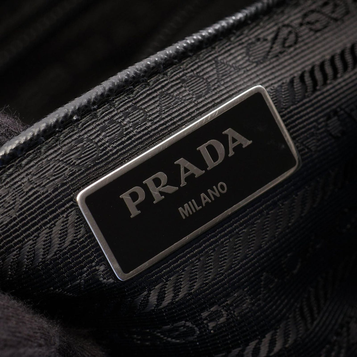 Prada Backpack Re-Nylon Black Nylon Saffiano Leather Triangle Logo — view 4