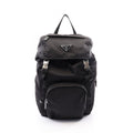 Prada Backpack Re-Nylon Black Nylon Saffiano Leather Triangle Logo