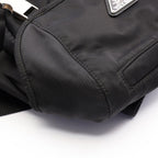 Prada Backpack Re-Nylon Black Nylon Saffiano Leather Triangle Logo — view 7
