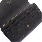 Louis Vuitton Bifold Wallet Portefeuille Sarah Monogram Empreinte Noir Leather — view 6