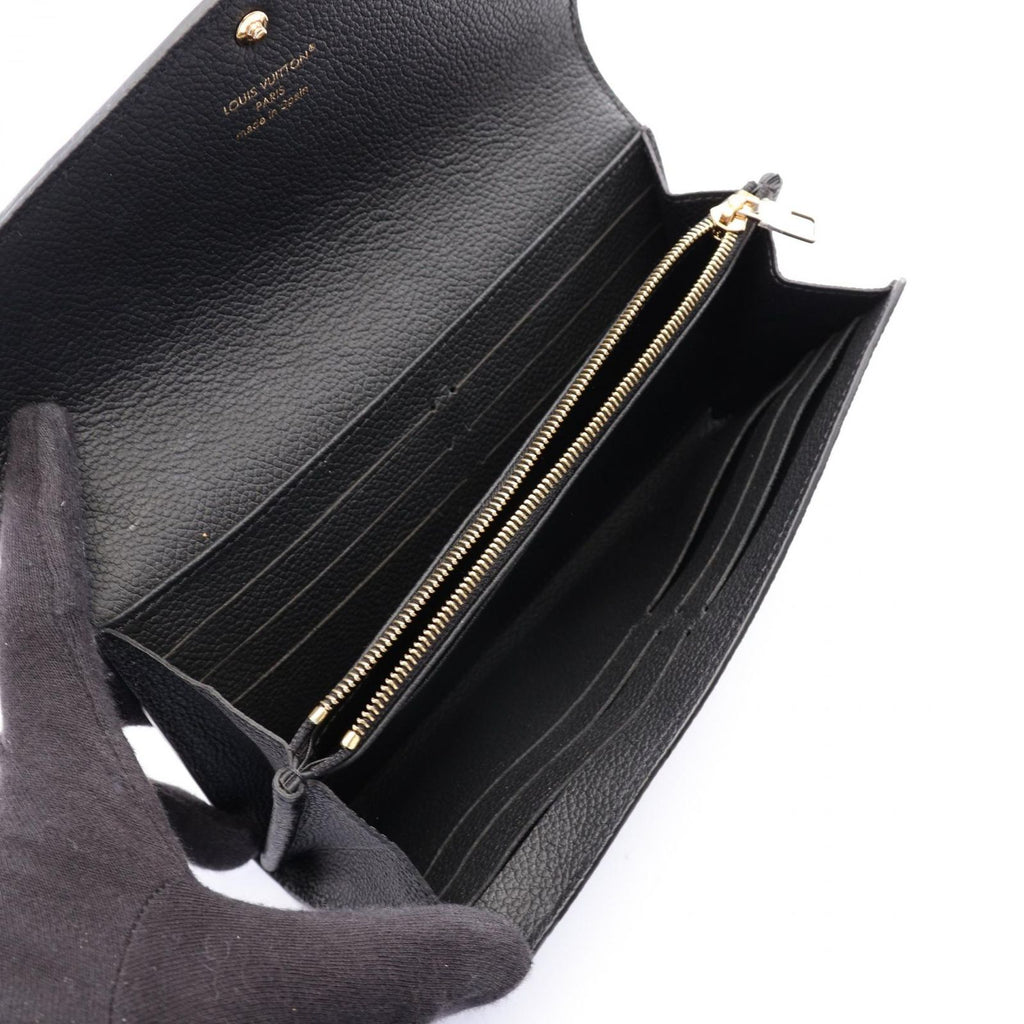Louis Vuitton Bifold Wallet Portefeuille Sarah Monogram Empreinte Noir Leather — view 3