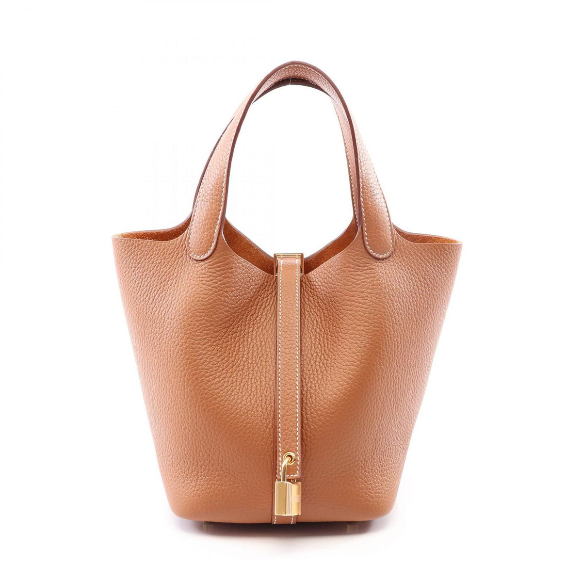 Hermes Handbag Picotin Lock PM Gold Leather