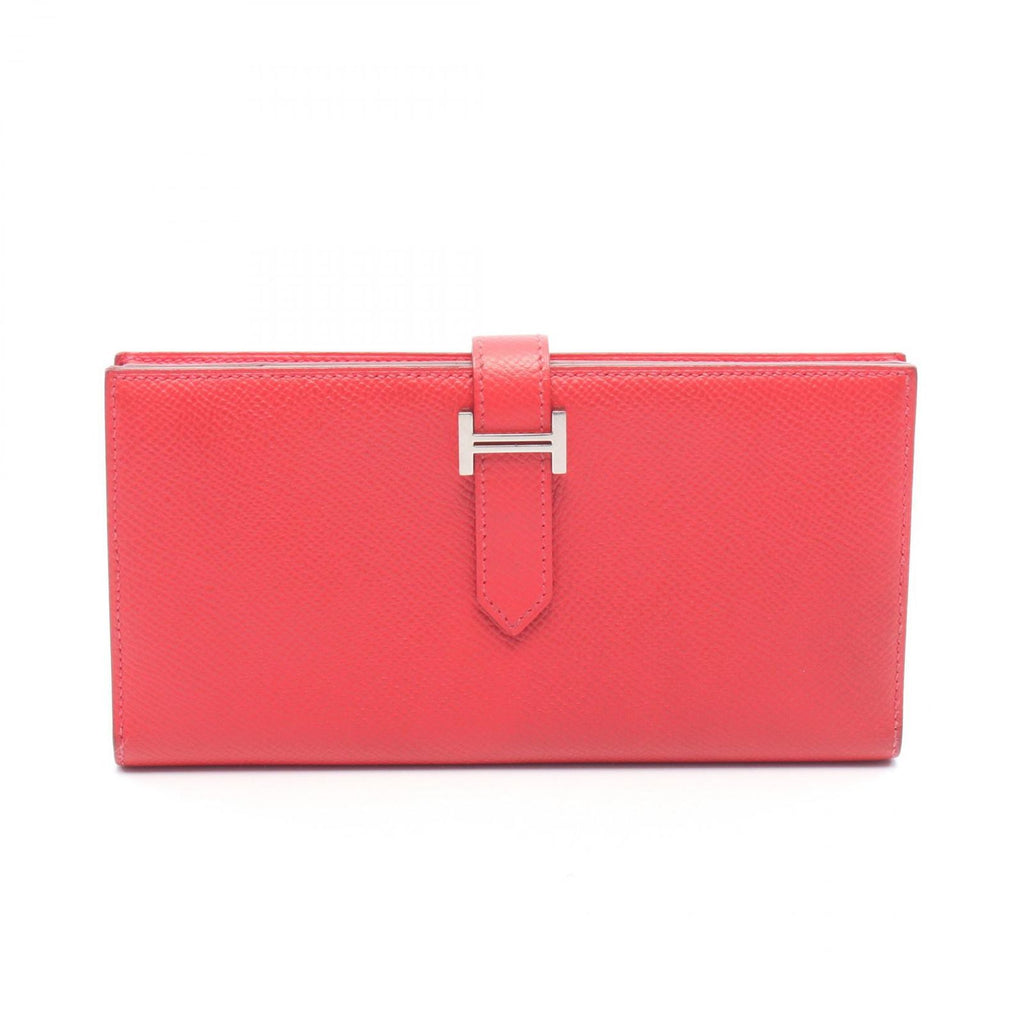 Hermes Bifold Wallet Bearn Soufflet Bougainvillea Leather