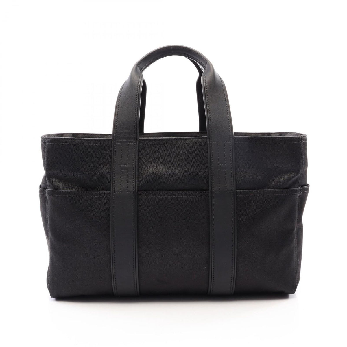 Hermes Handbag Acapulco MM Black Leather Canvas