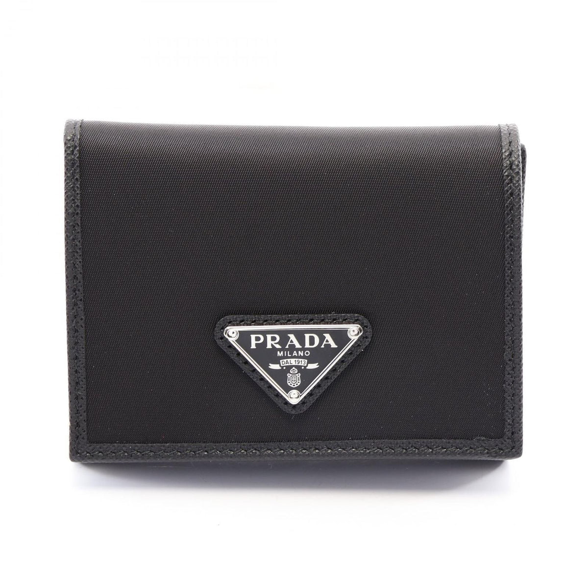 Prada Trifold Wallet Tessuto Saffian Nylon Saffiano Leather