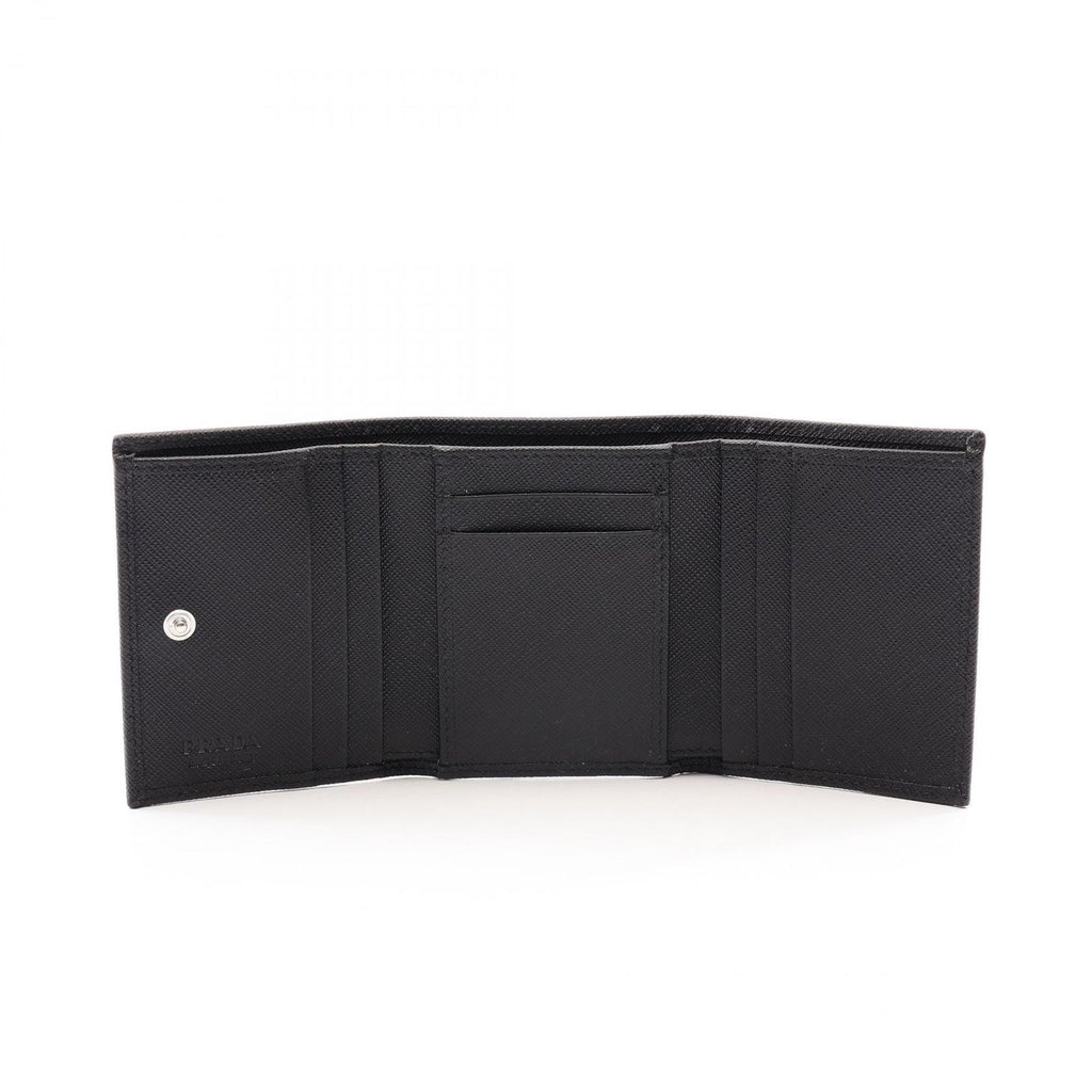 Prada Trifold Wallet Tessuto Saffian Nylon Saffiano Leather — view 3