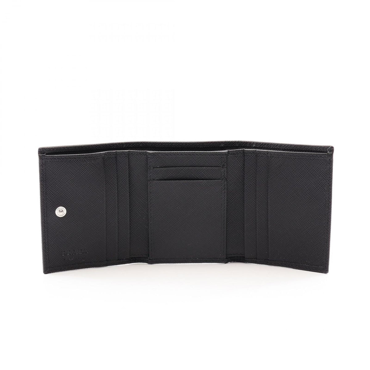 Prada Trifold Wallet Tessuto Saffian Nylon Saffiano Leather — view 3