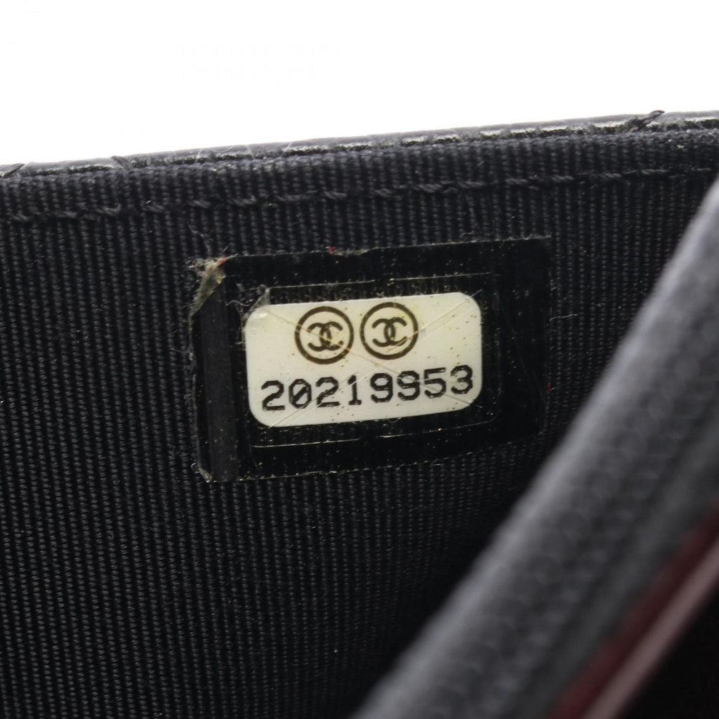Chanel Shoulder Bag Quilted Black Caviar Leather Chain Wallet — view 5
