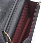 Chanel Shoulder Bag Quilted Black Caviar Leather Chain Wallet — view 3