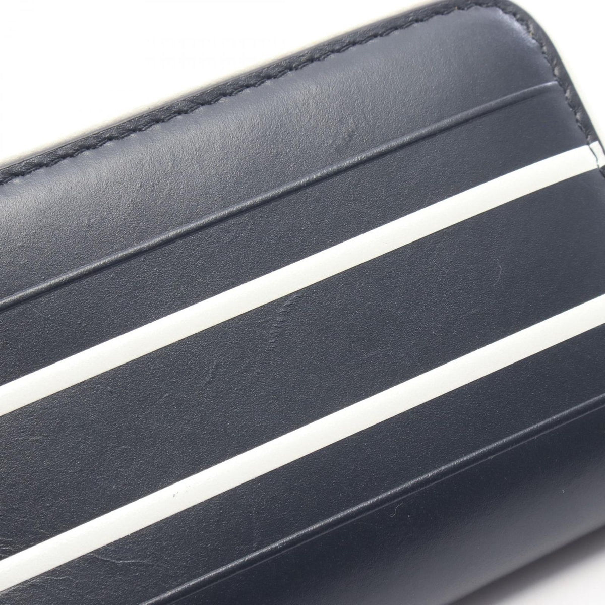 Dior Round Wallet Vibe Navy White Leather Coin Purse — view 8