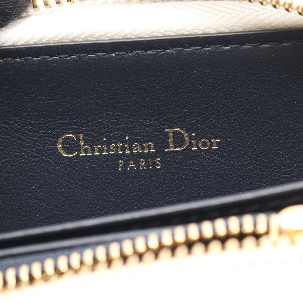 Dior Round Wallet Vibe Navy White Leather Coin Purse — view 4