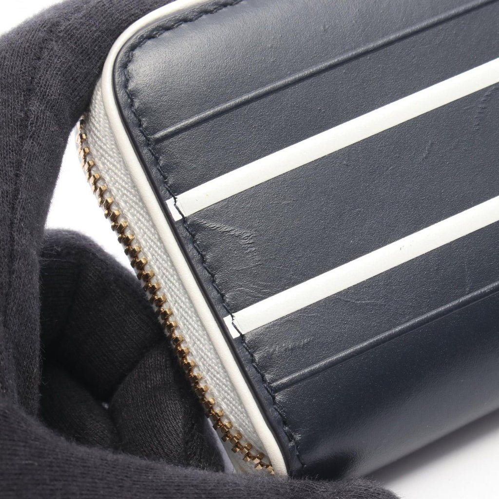 Dior Round Wallet Vibe Navy White Leather Coin Purse — view 7