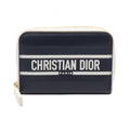 Dior Round Wallet Vibe Navy White Leather Coin Purse