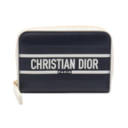 Dior Round Wallet Vibe Navy White Leather Coin Purse