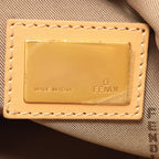 Fendi Handbag Zucchino Beige Camel Canvas Leather — view 4