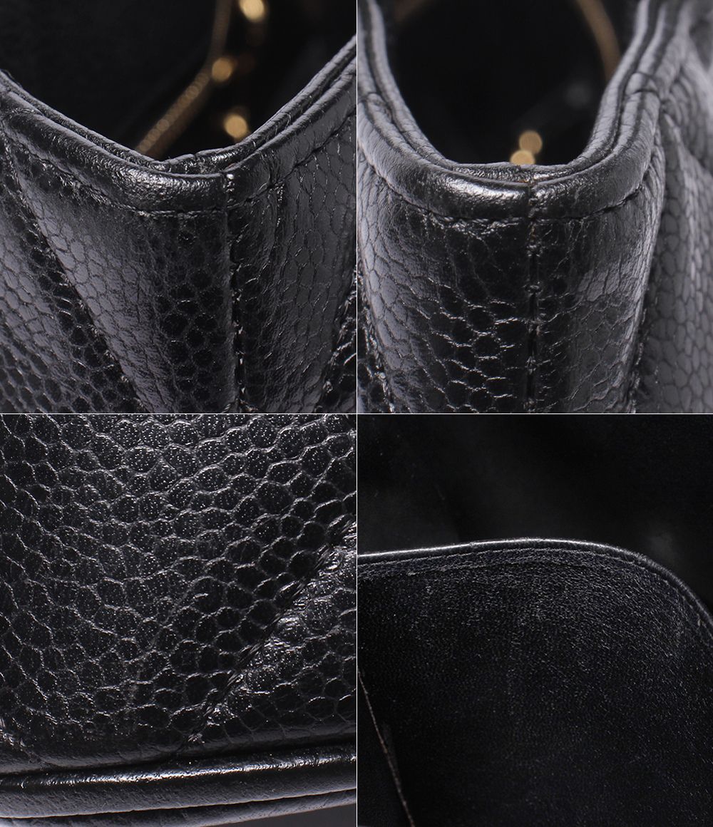 Chanel Tote Shoulder Bag Gold Reissue Caviar Leather — view 8