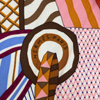 Hermes Scarf Carre 90 Orange Light Blue Multi Imaginary Saddle Silk — view 2