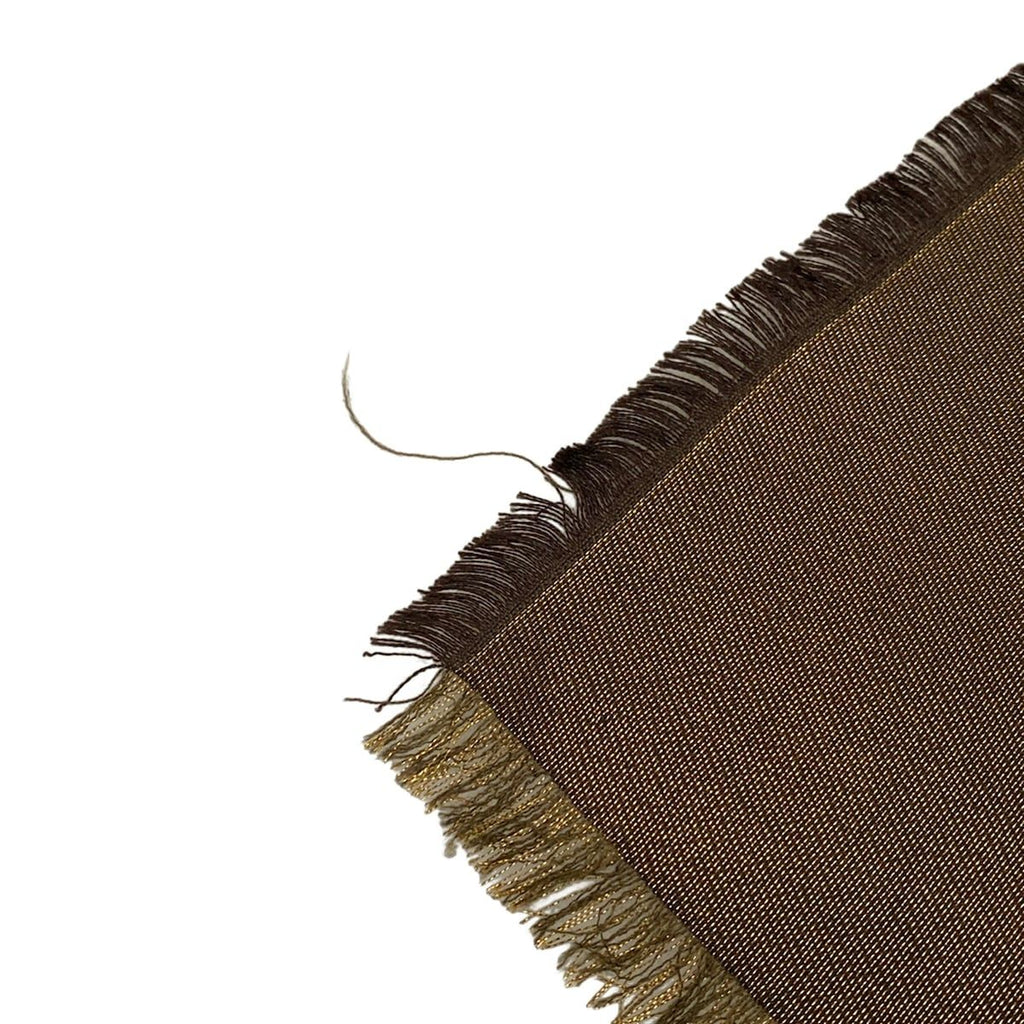 Louis Vuitton Shawl Dark Brown Gold Wool Silk Scarf — view 5