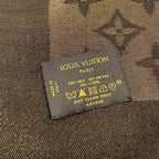 Louis Vuitton Shawl Dark Brown Gold Wool Silk Scarf — view 2