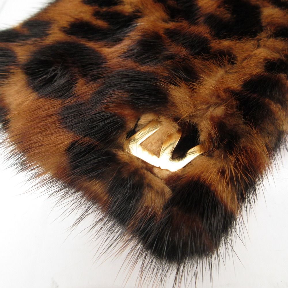 Louis Vuitton Scarf Echarpe Vison Leopard Mink Silk 100% Brown — view 2