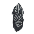 Louis Vuitton Shawl Wool Cotton Logo Large Lightweight Geometric Pattern Gray