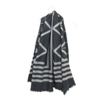 Louis Vuitton Shawl Wool Cotton Logo Large Lightweight Geometric Pattern Gray — view 5