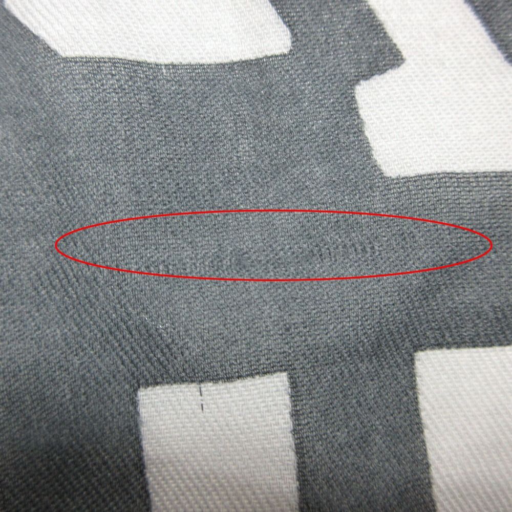 Louis Vuitton Shawl Wool Cotton Logo Large Lightweight Geometric Pattern Gray — view 8