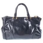 Prada Vitello Shine Handbag 2-Way Shoulder Leather Black — view 2