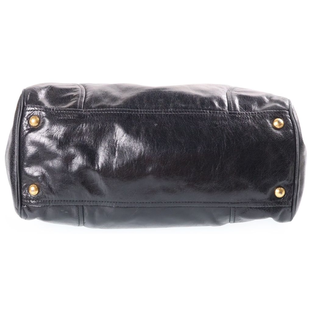 Prada Vitello Shine Handbag 2-Way Shoulder Leather Black — view 4
