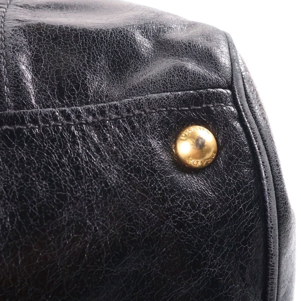 Prada Vitello Shine Handbag 2-Way Shoulder Leather Black — view 6