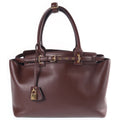 Celine Conti Leather Handbag Gold Brown