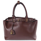 Celine Conti Leather Handbag Gold Brown