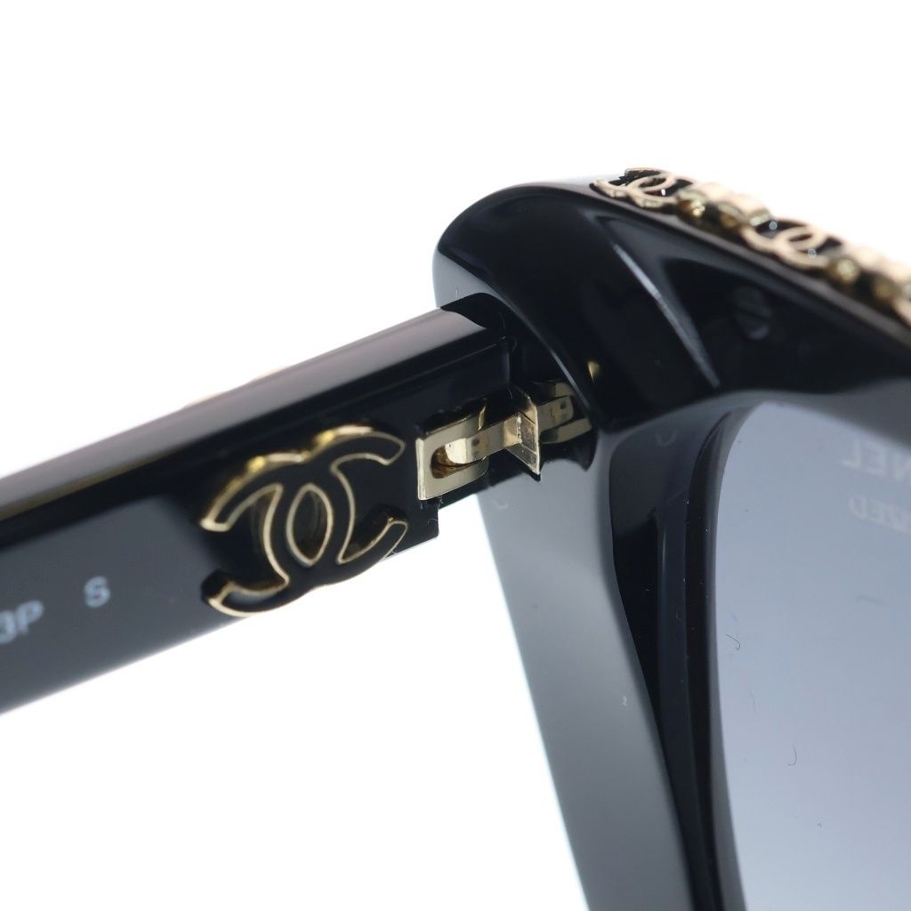 Chanel Butterfly Shape Sunglasses Chain Black Gold 54 Eyewear — view 4