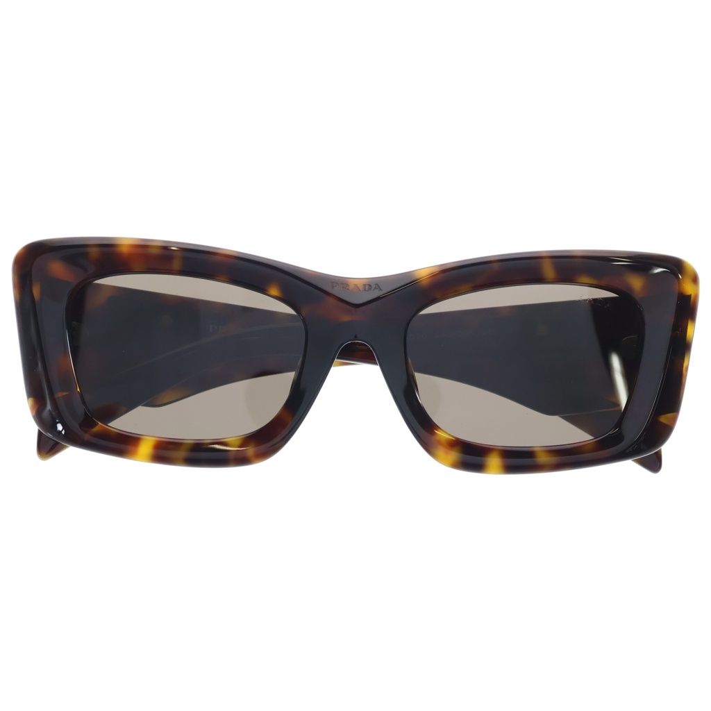 Prada Rectangle Shape Sunglasses Black Acetate 52 Eyewear