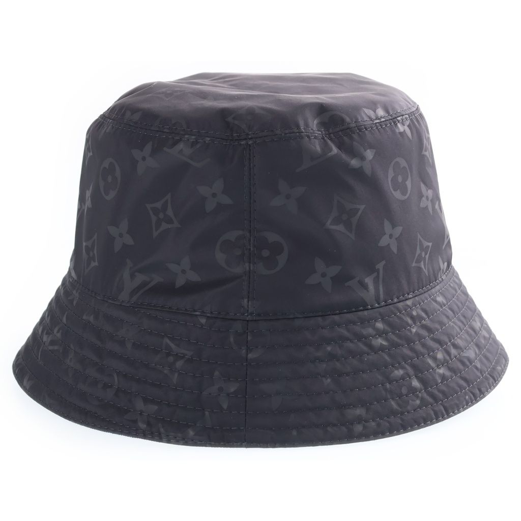 Louis Vuitton Chapeau Monogram Rain Bucket Hat Reversible Black — view 3