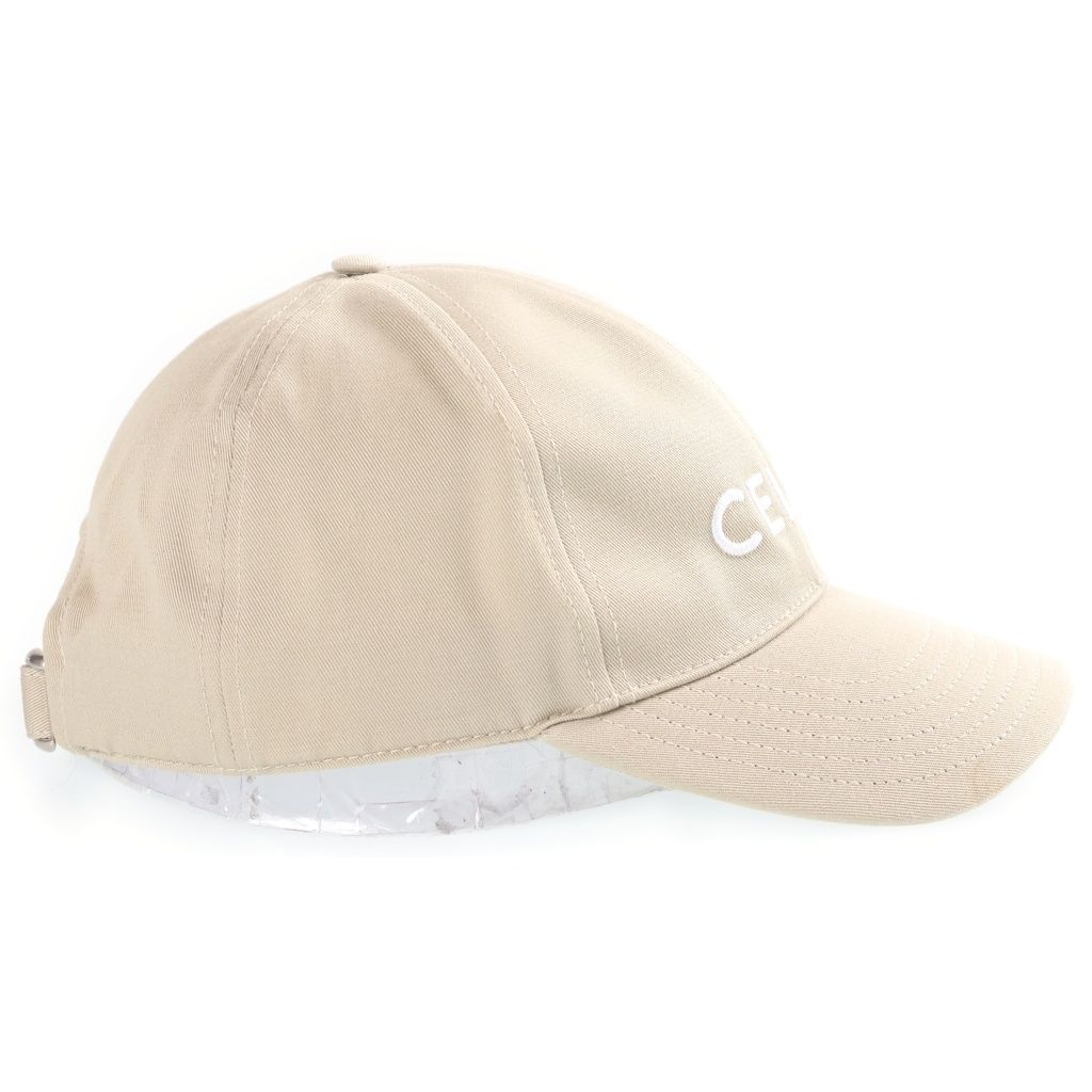 Celine Logo Embroidery Baseball Cap Beige Hat — view 3
