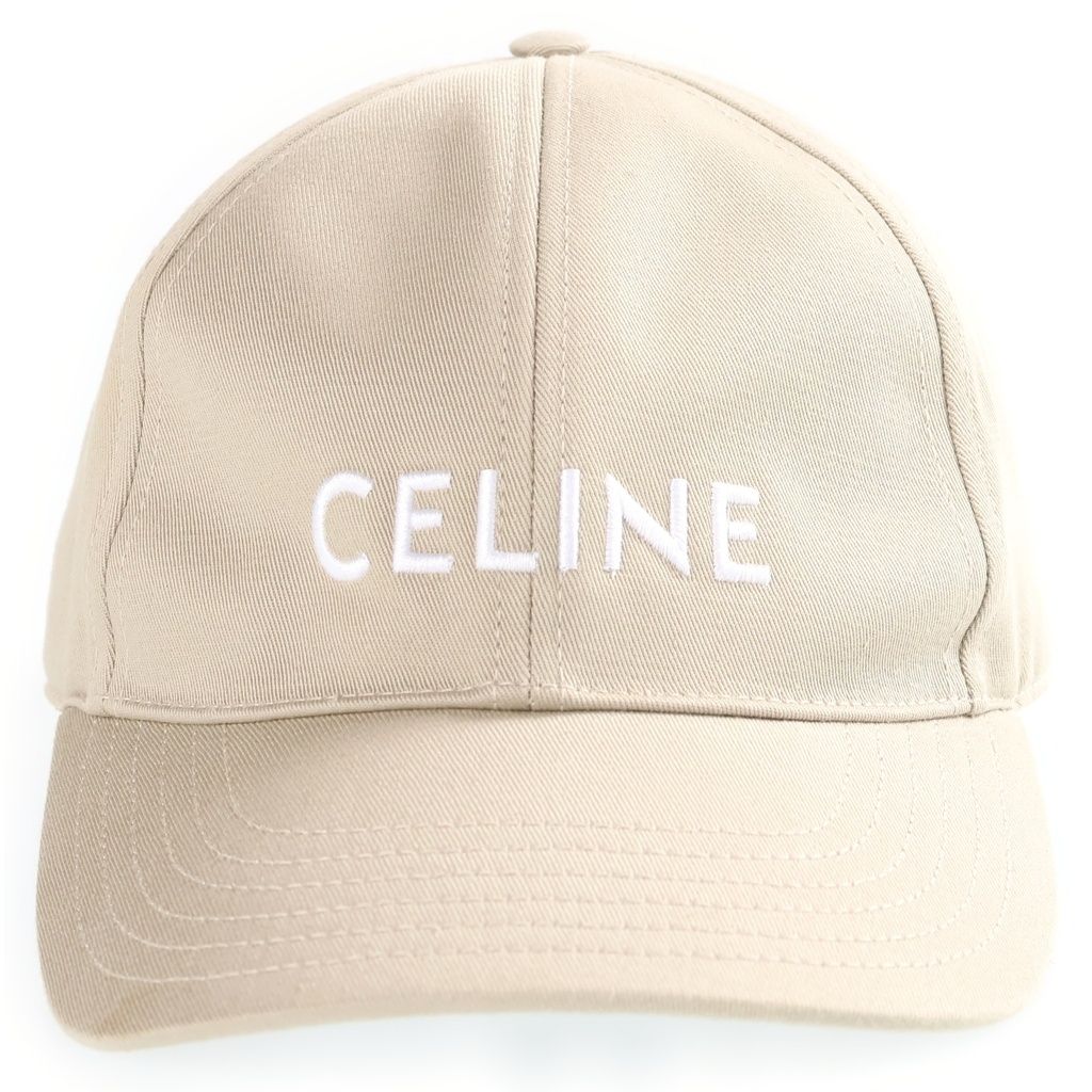 Celine Logo Embroidery Baseball Cap Beige Hat — view 4